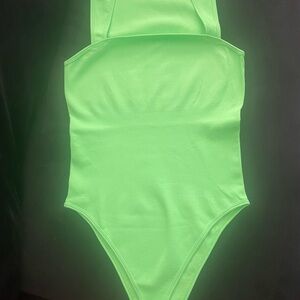 OQQ Neon Green bodysuit XXL